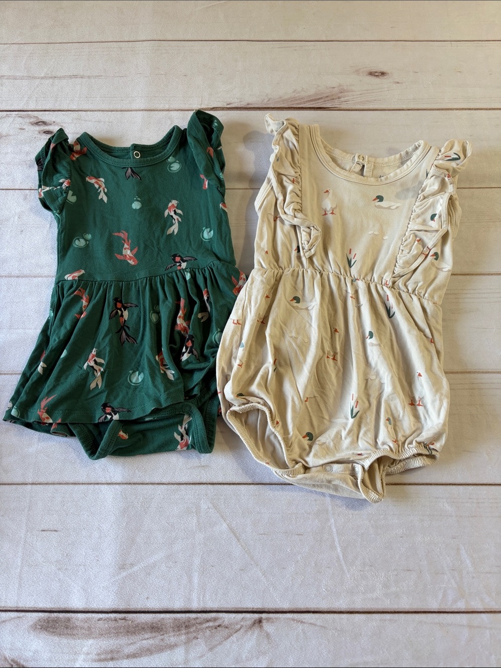 Kyte Babay Koi Dress and Duck Bubble Romper